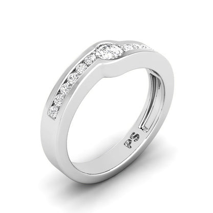 Captivating 0.30 CT Round Cut Diamonds Wedding Band in 14KT White Gold