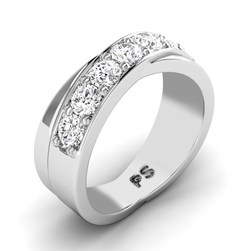 1.20 CT Round Cut Diamonds - Mens Wedding Band