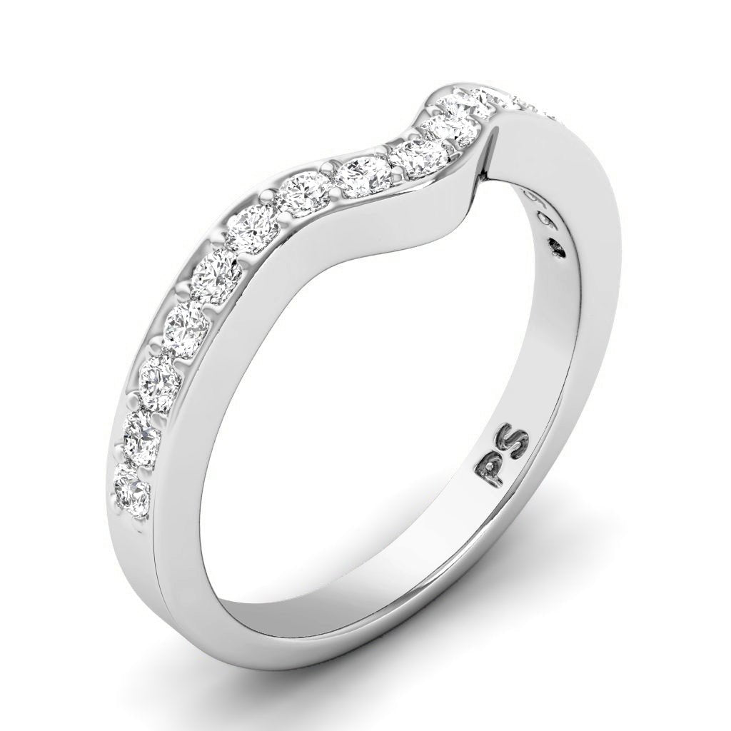 0.35 CT Round Cut Lab Grown Diamonds - Wedding Band - Primestyle.com