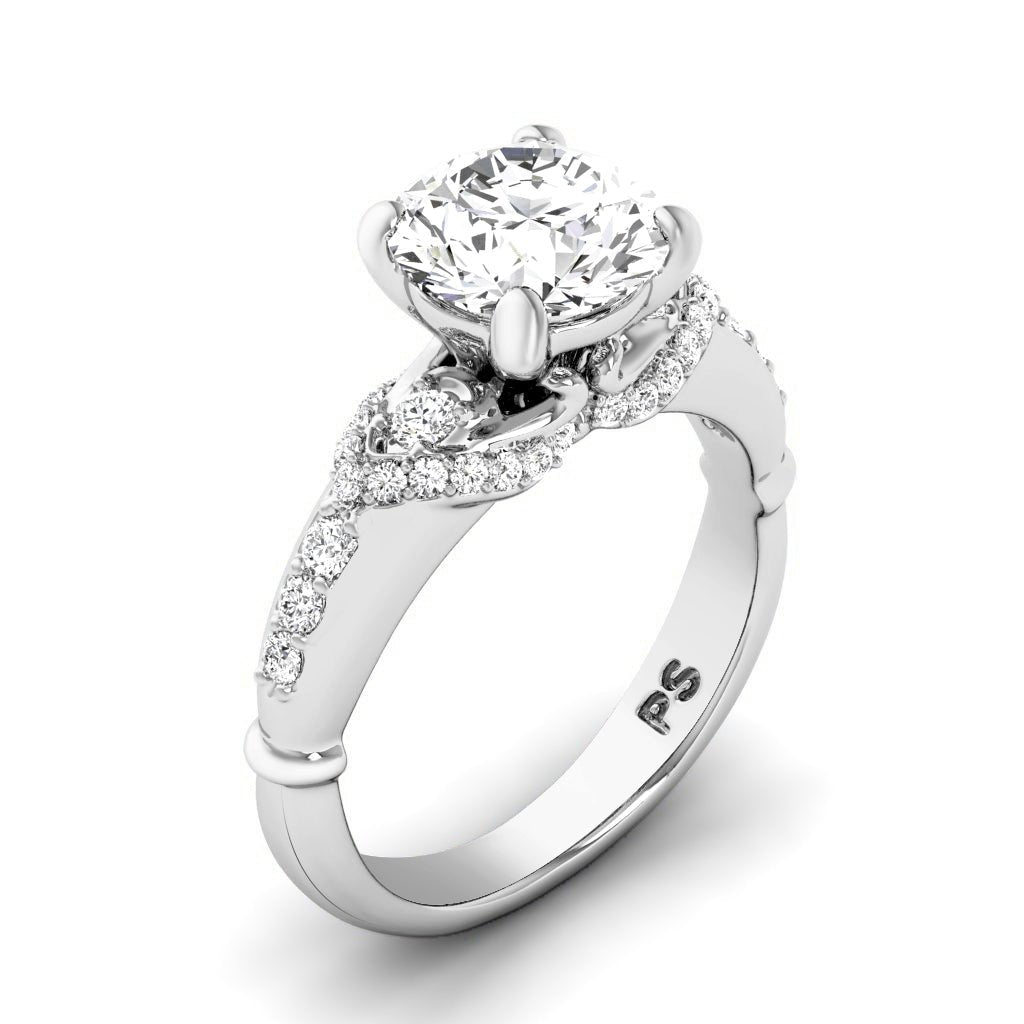 0.75-6.25 CT Round Cut Lab Grown Diamonds - Engagement Ring