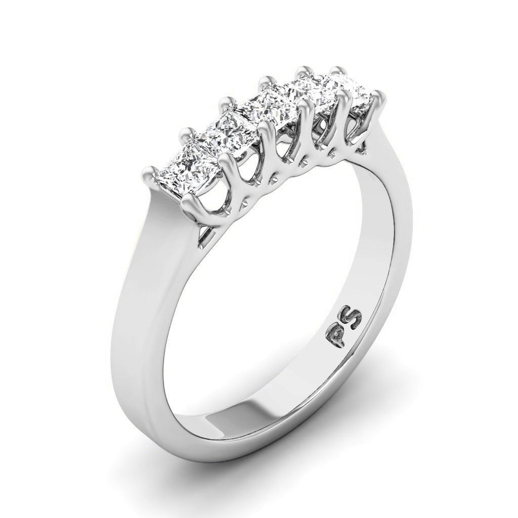 0.50 CT Princess Cut Natural Diamonds - Wedding Band - Primestyle.com