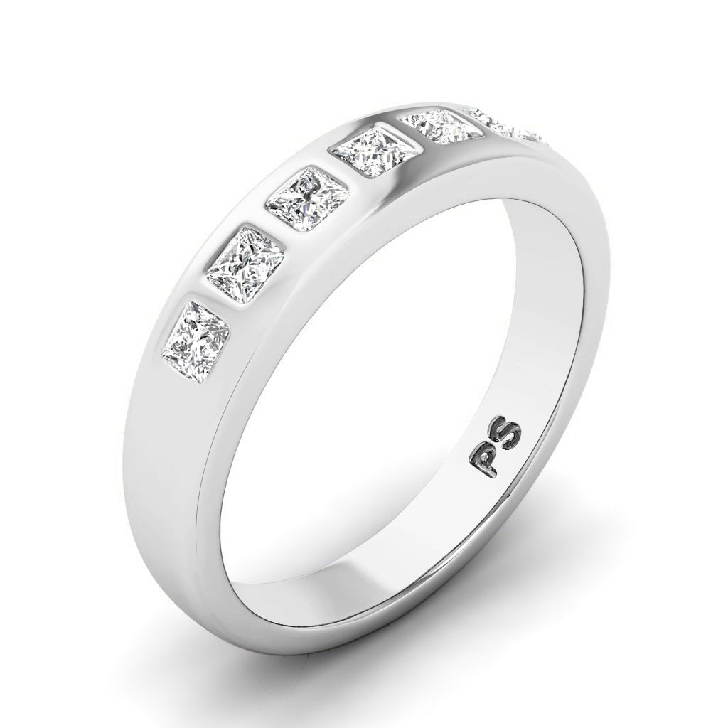 0.65 CT Princess Cut Natural Diamonds - Wedding Band