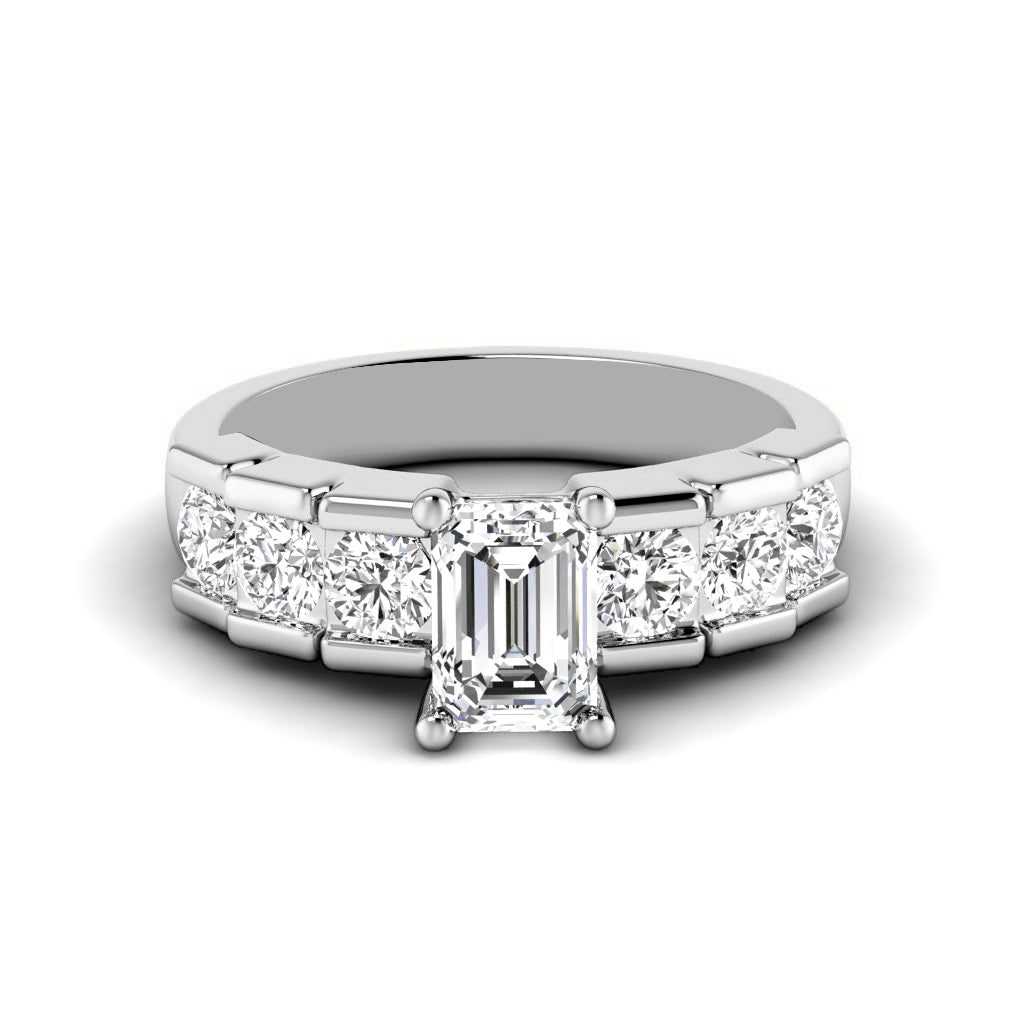 1.20-2.35 CT Princess & Round Cut Natural Diamonds - Engagement Ring