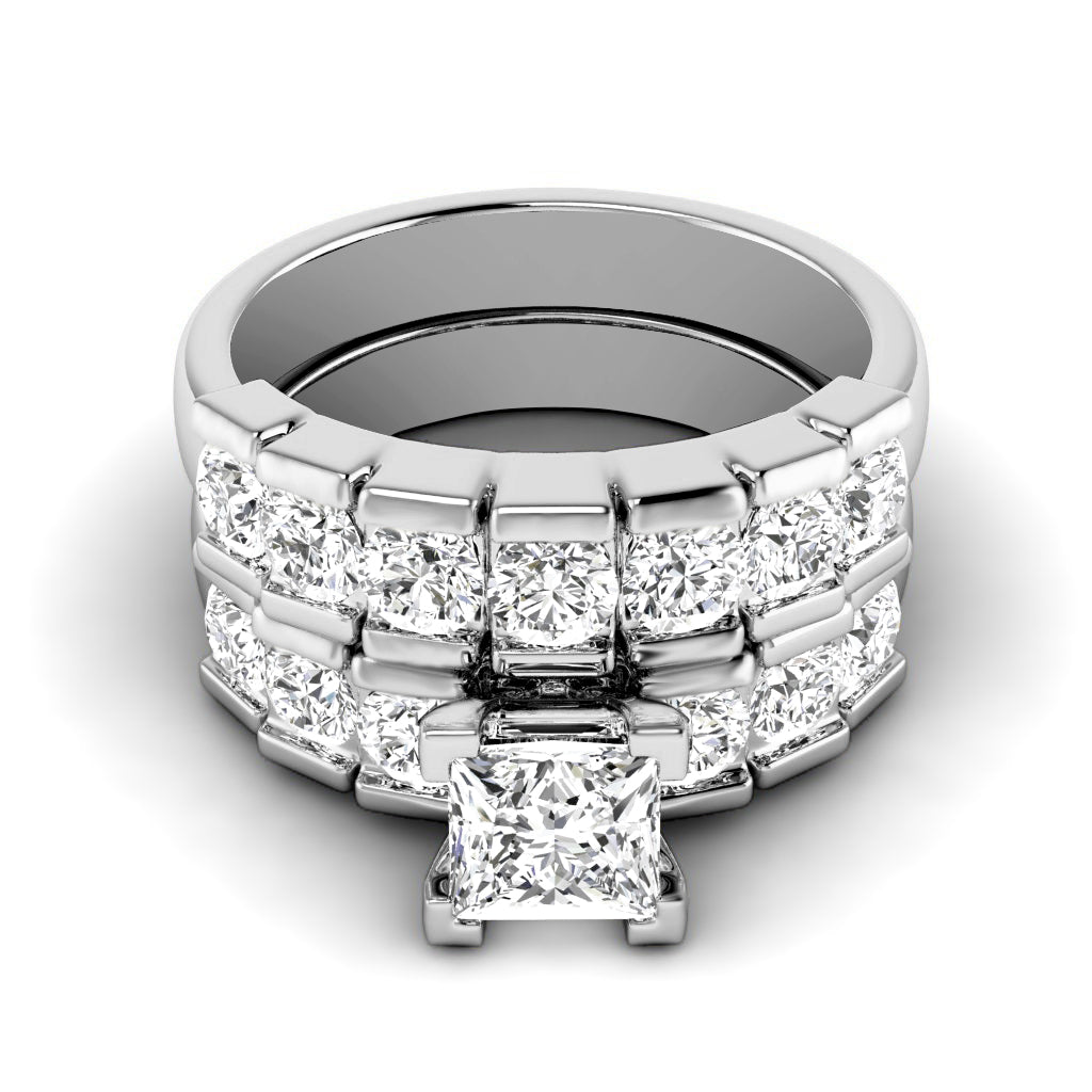 2.20-3.35 CT Round & Princess Cut Diamonds - Bridal Set