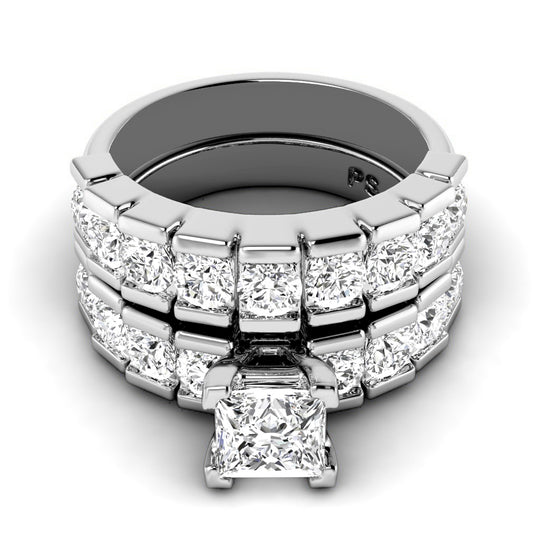 2.75-5.25 CT Round & Princess Cut Lab Grown Diamonds - Bridal Set