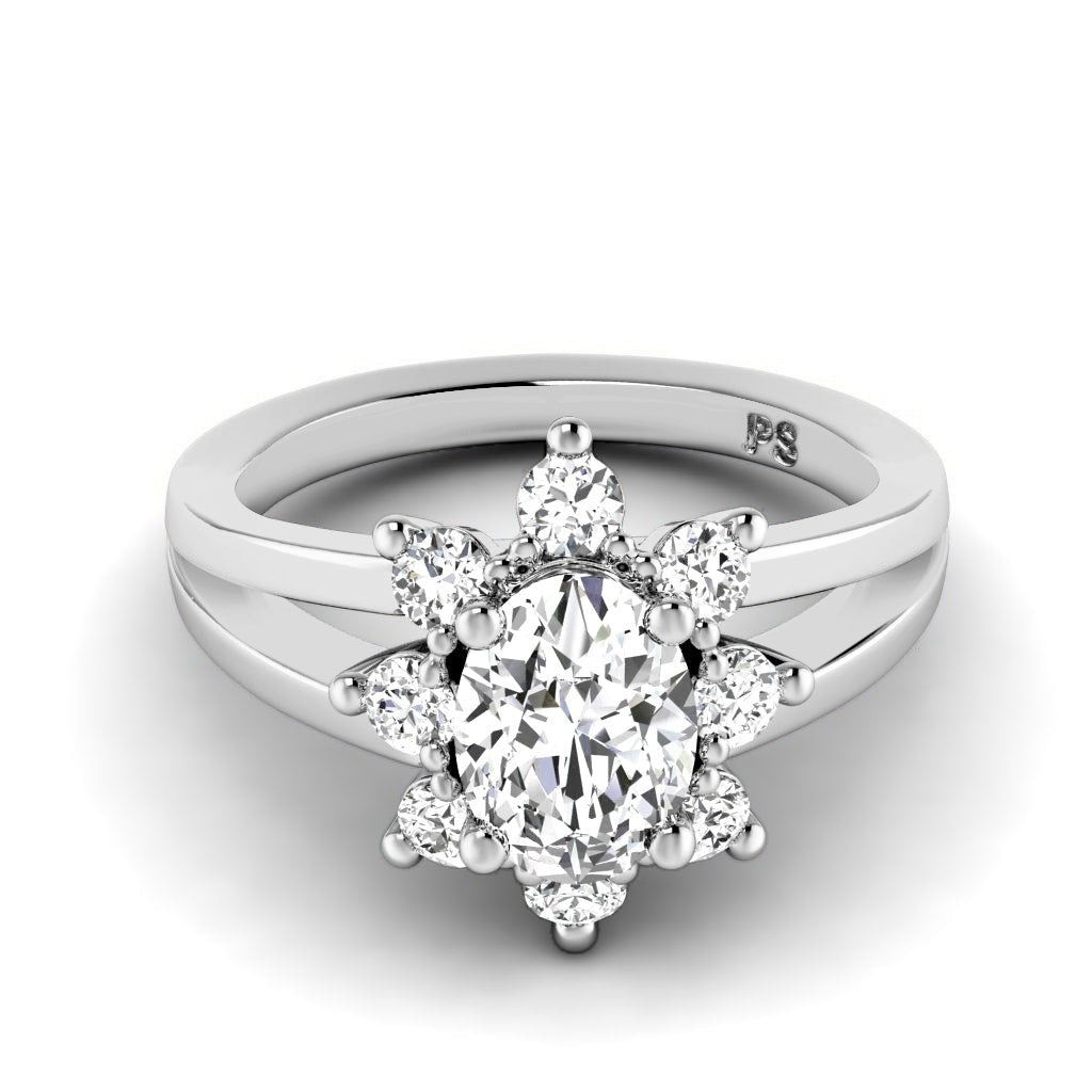 0.75-1.90 CT Oval & Round Cut Natural Diamonds - Engagement Ring