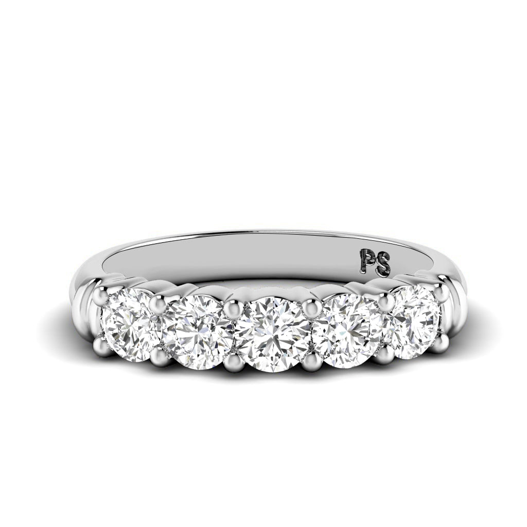 0.80 CT Round Cut Lab Grown Diamonds - Wedding Band