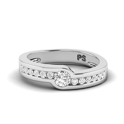 Captivating 0.30 CT Round Cut Diamonds Wedding Band in 14KT White Gold