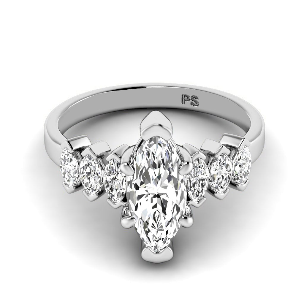 1.35-2.50 CT Marquise Cut Natural Diamonds - Engagement Ring
