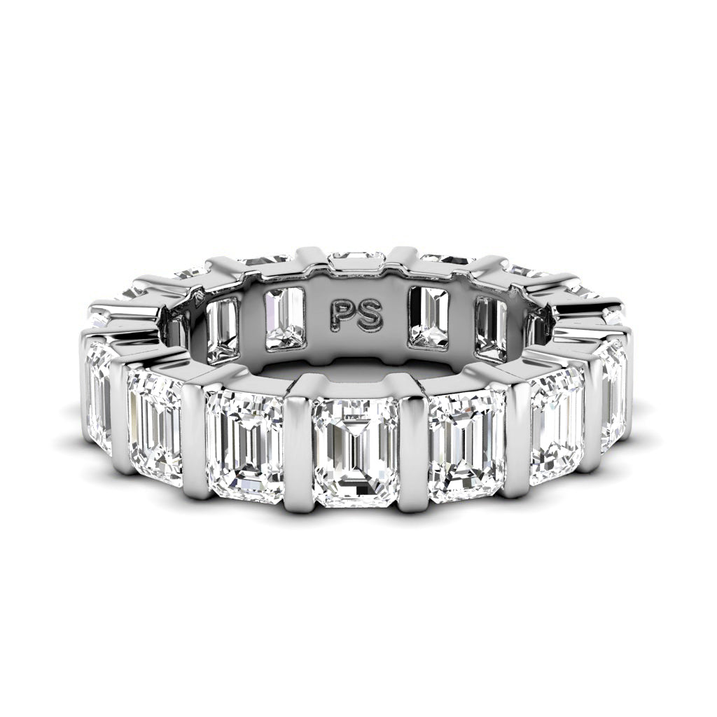 5.50 CT Emerald Cut Lab Grown Diamonds - Eternity Ring