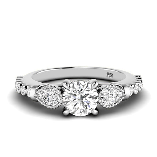 0.77-1.92 CT Round & Pear Cut Diamonds - Engagement Ring