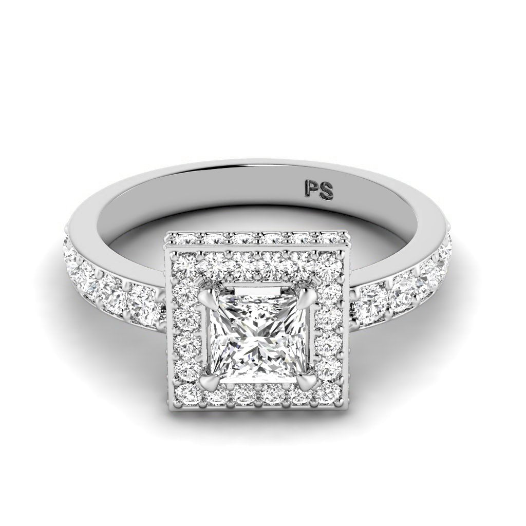 1.35 - 2.50 CT Princess & Round Cut Natural Diamonds - Engagement Ring - Primestyle.com