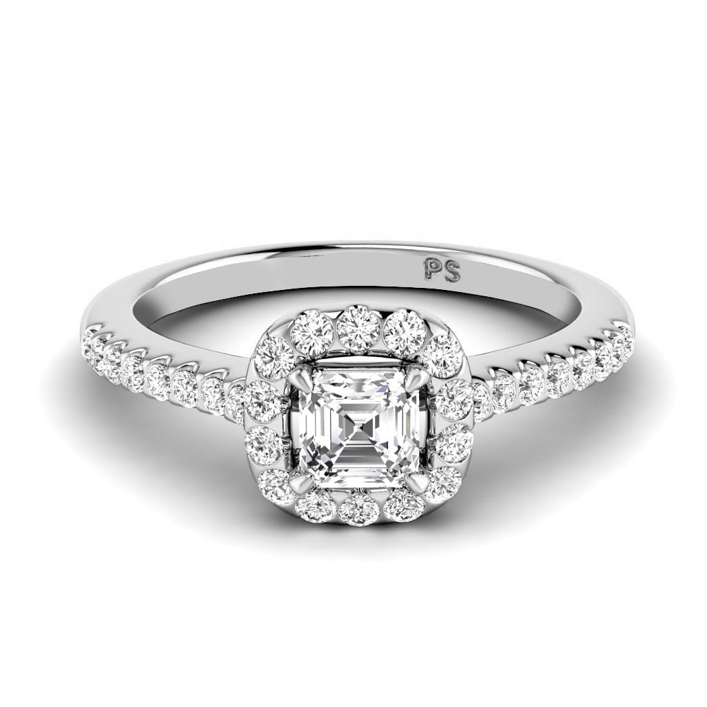 0.70-1.85 CT Ascher & Round Cut Natural Diamonds - Engagement Ring