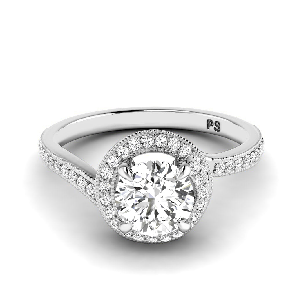 0.75-6.25 CT Round Cut Lab Grown Diamonds - Engagement Ring