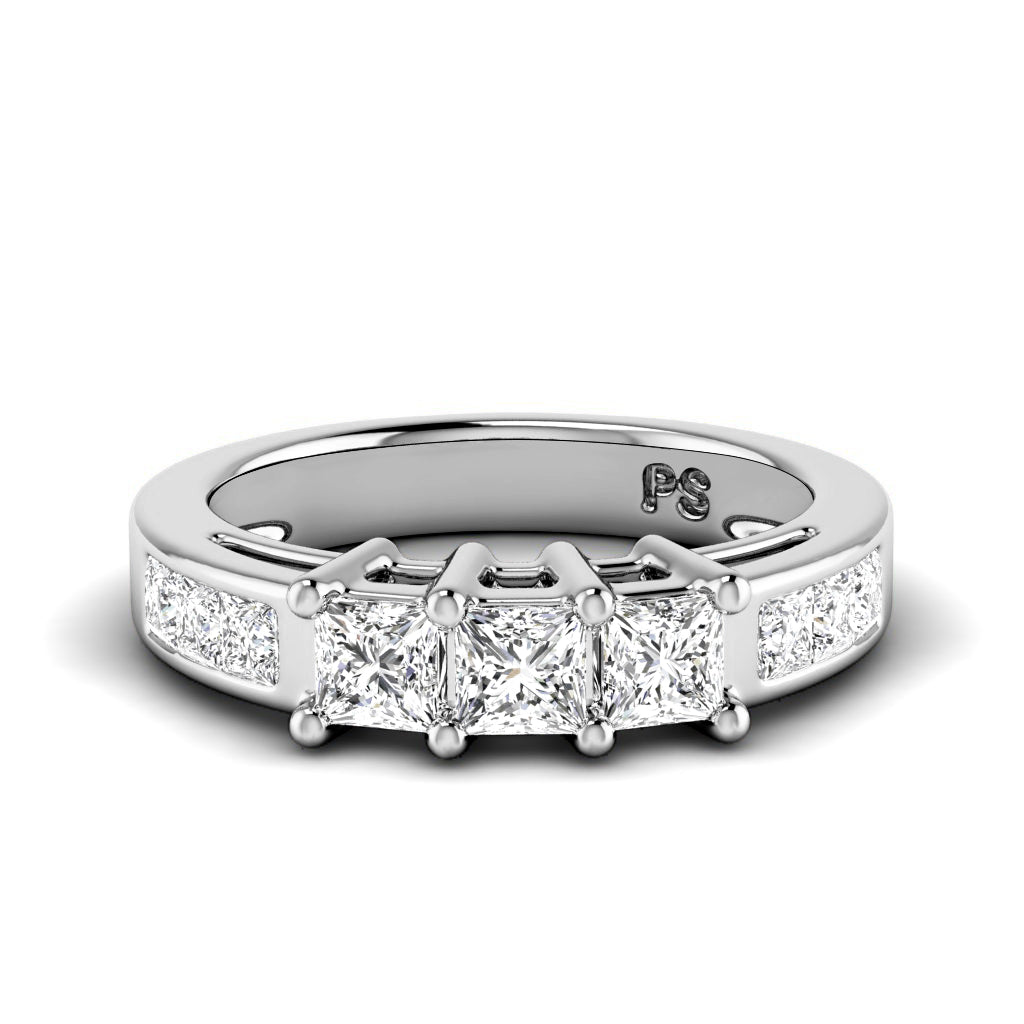 1.10 CT Princess Cut Natural Diamonds - Wedding Band