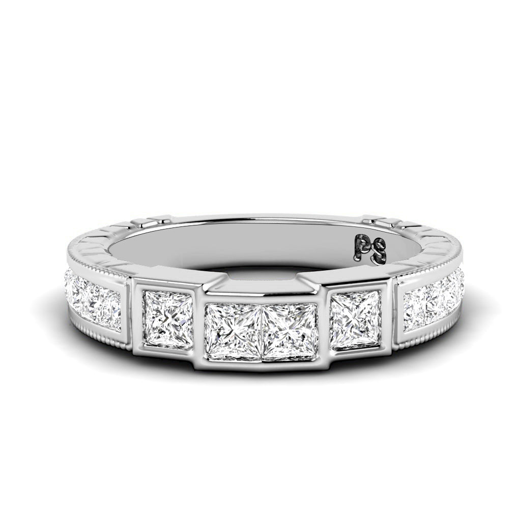 0.80 CT Princess Cut Diamonds - Wedding Band