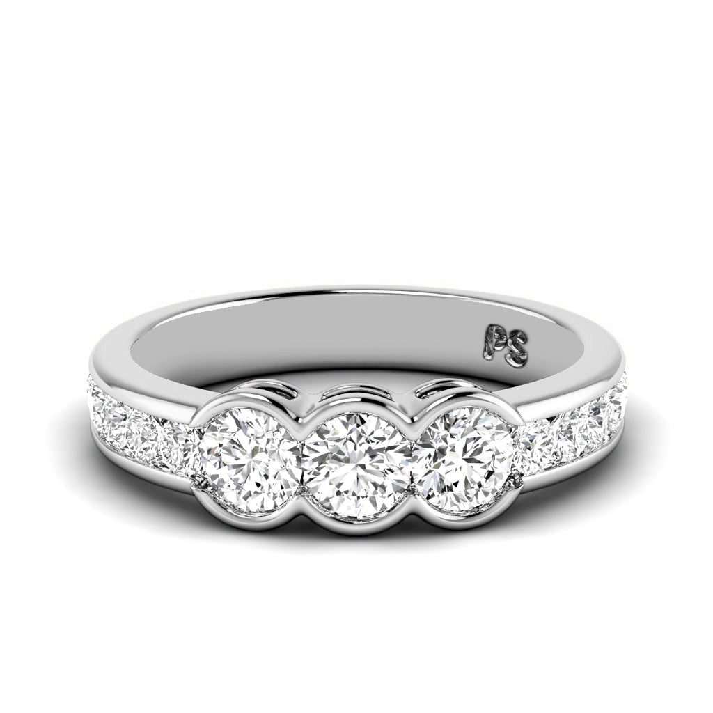 1.10 CT Round Cut Lab Grown Diamonds - Wedding Band