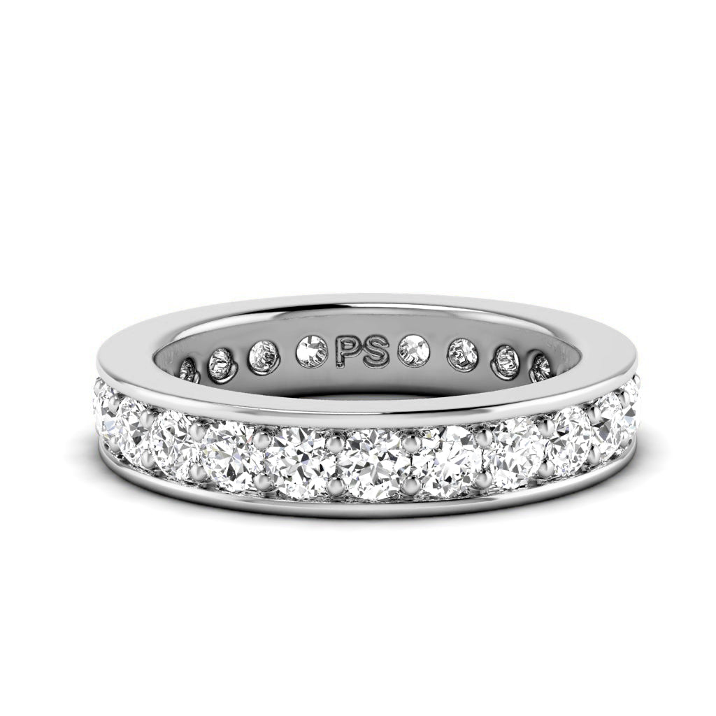 1.00-4.00 CT Round Cut Natural Diamonds - Eternity Rings