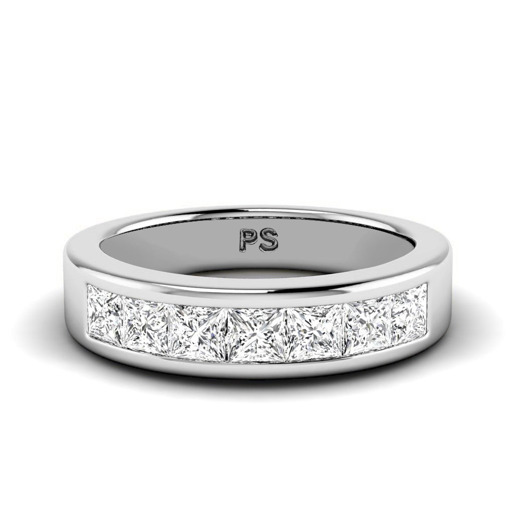 1.20 CT Princess Cut Natural Diamonds - Wedding Band - Primestyle.com