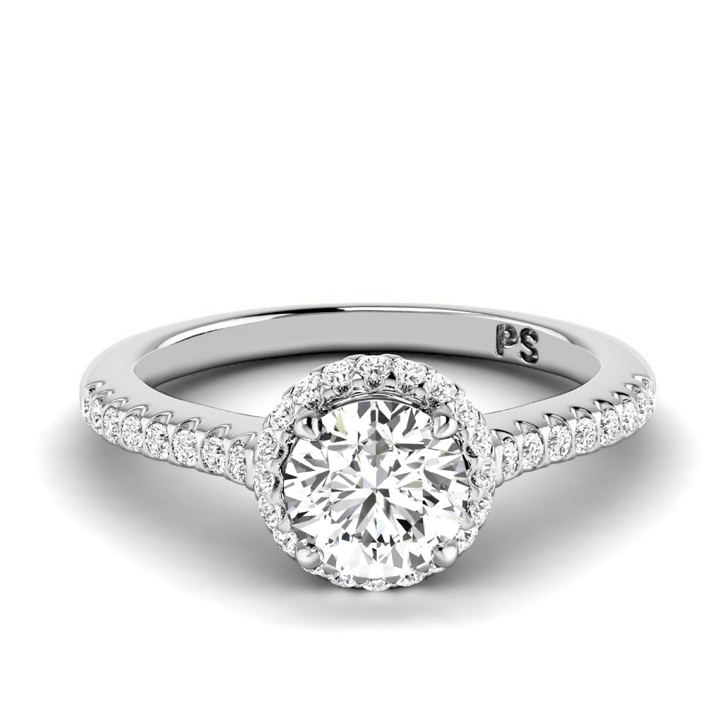 Luxurious 0.85 CT Round Cut Diamonds - Engagement Ring in 14KT White Gold - Primestyle.com