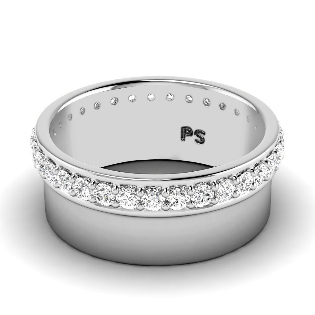 1.00 CT Round Cut Lab Grown Diamonds - Mens Wedding Band