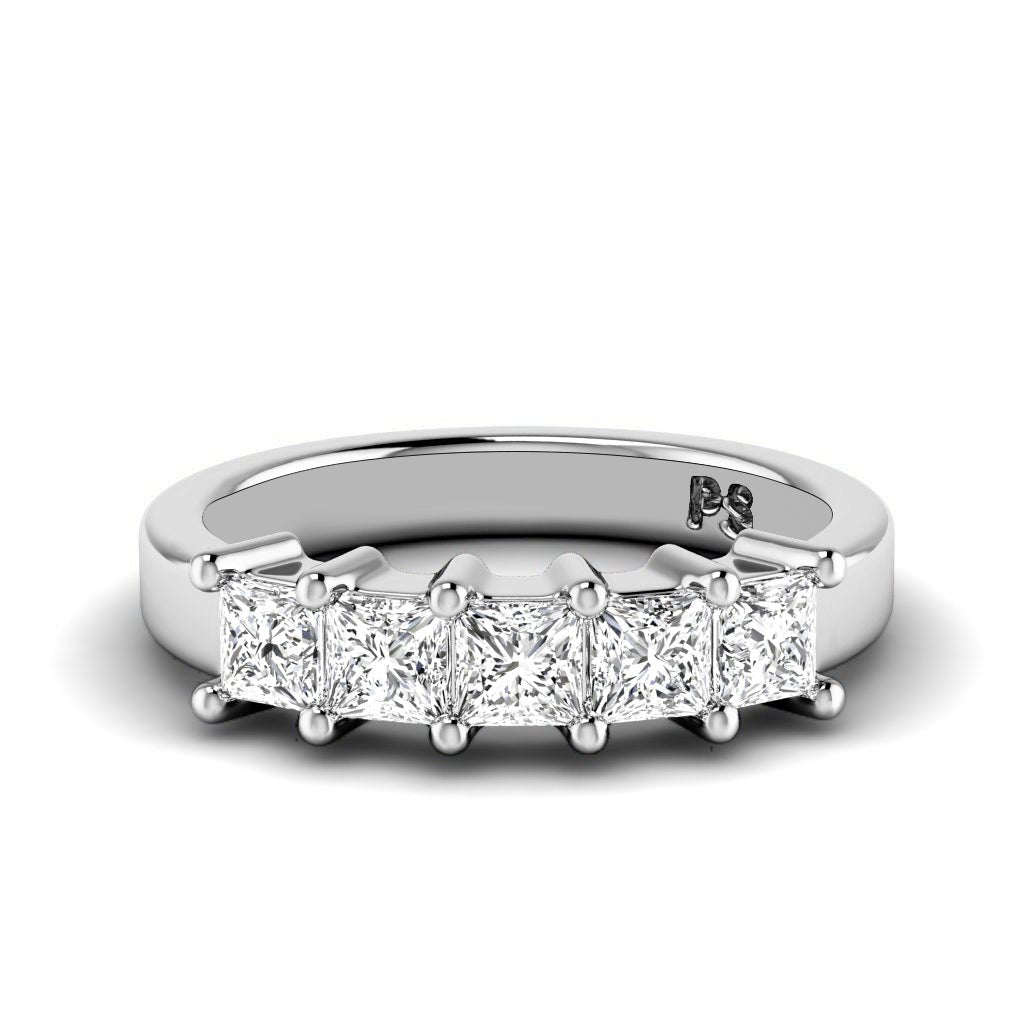 0.90 CT Princess Cut Natural Diamonds - Wedding Band
