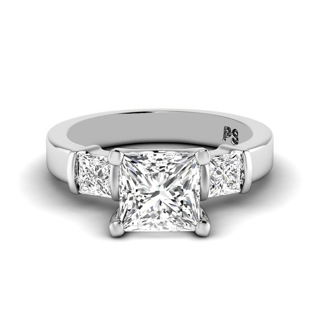 1.00-6.50 CT Princess Cut Lab Grown Diamonds - Engagement Ring