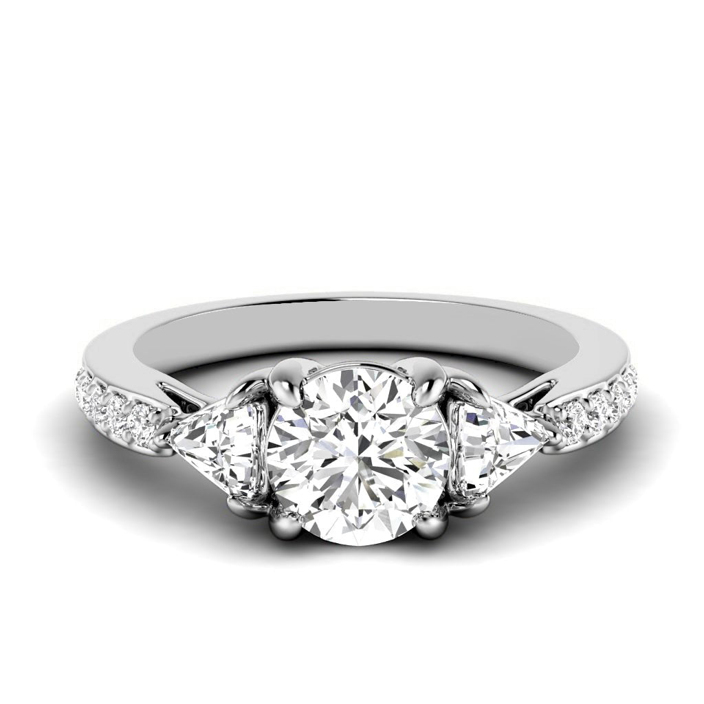 0.95 - 2.10 CT Round & Triangle Cut Natural Diamonds - Engagement Ring - Primestyle.com
