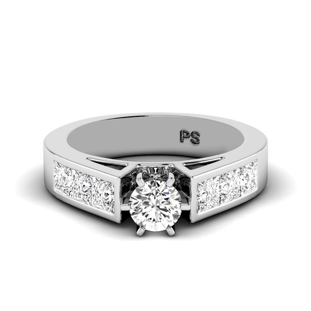 1.55 - 7.05 CT Princess & Round Cut Diamonds - Engagement Ring - Primestyle.com