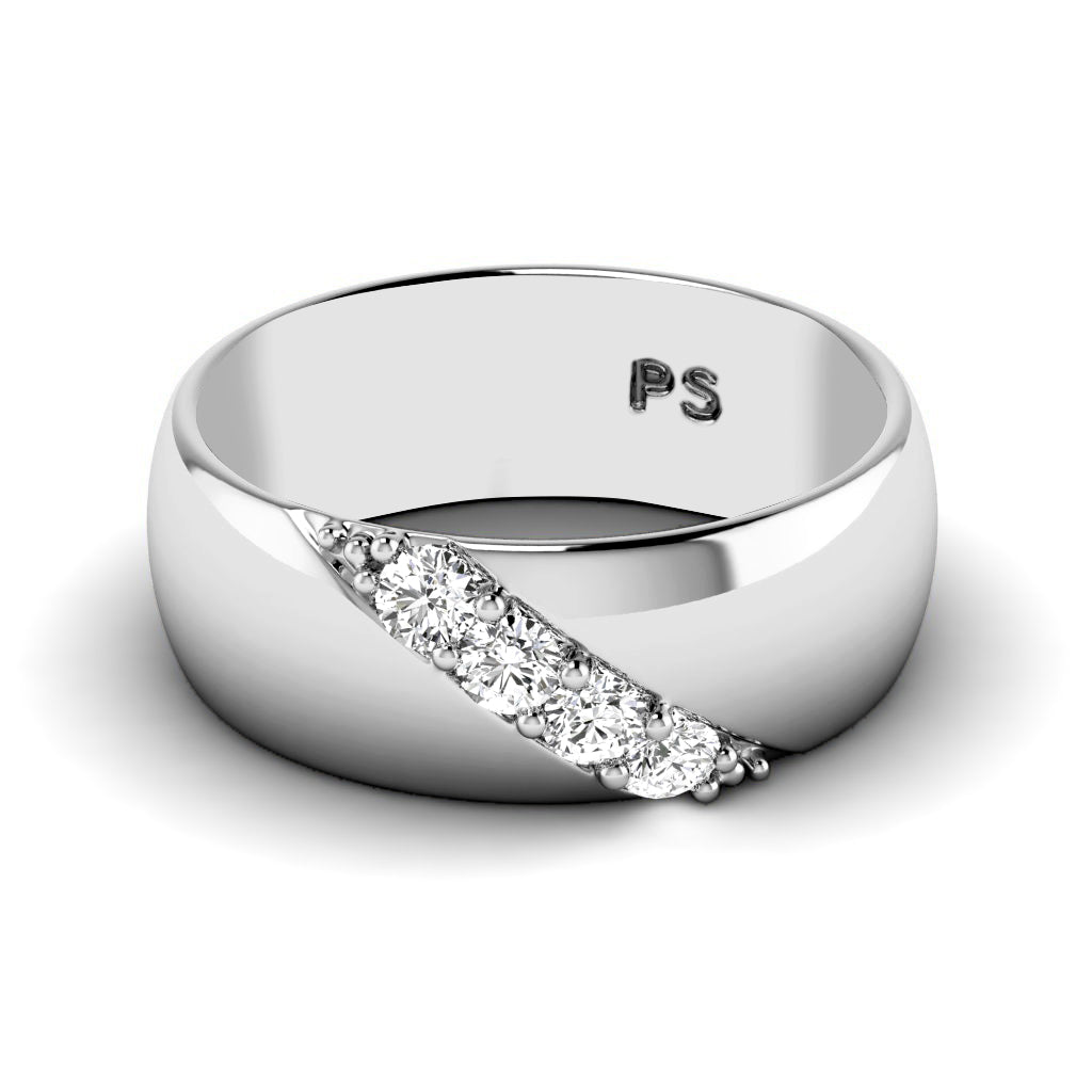 0.30 CT Round Cut Lab Grown Diamonds - Mens Wedding Band