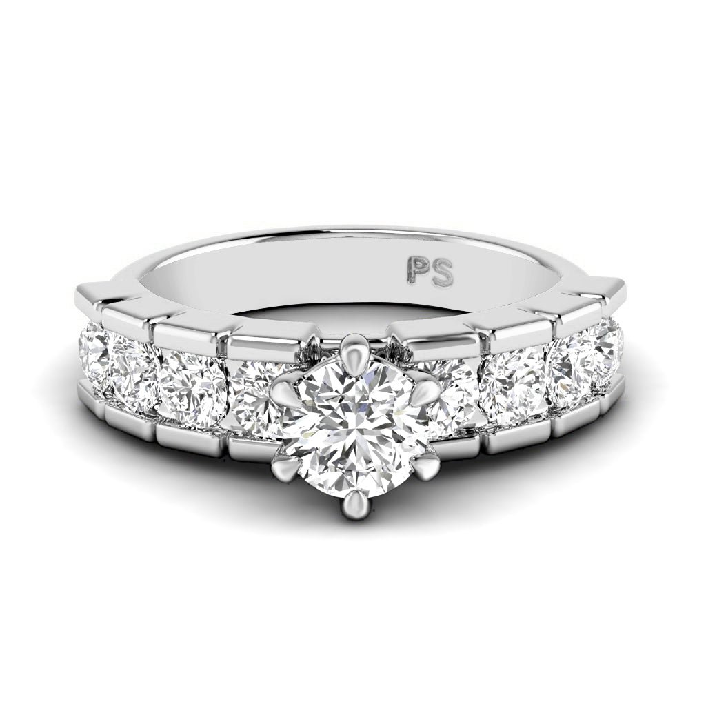1.55-7.05 CT Round Cut Diamonds - Engagement Ring