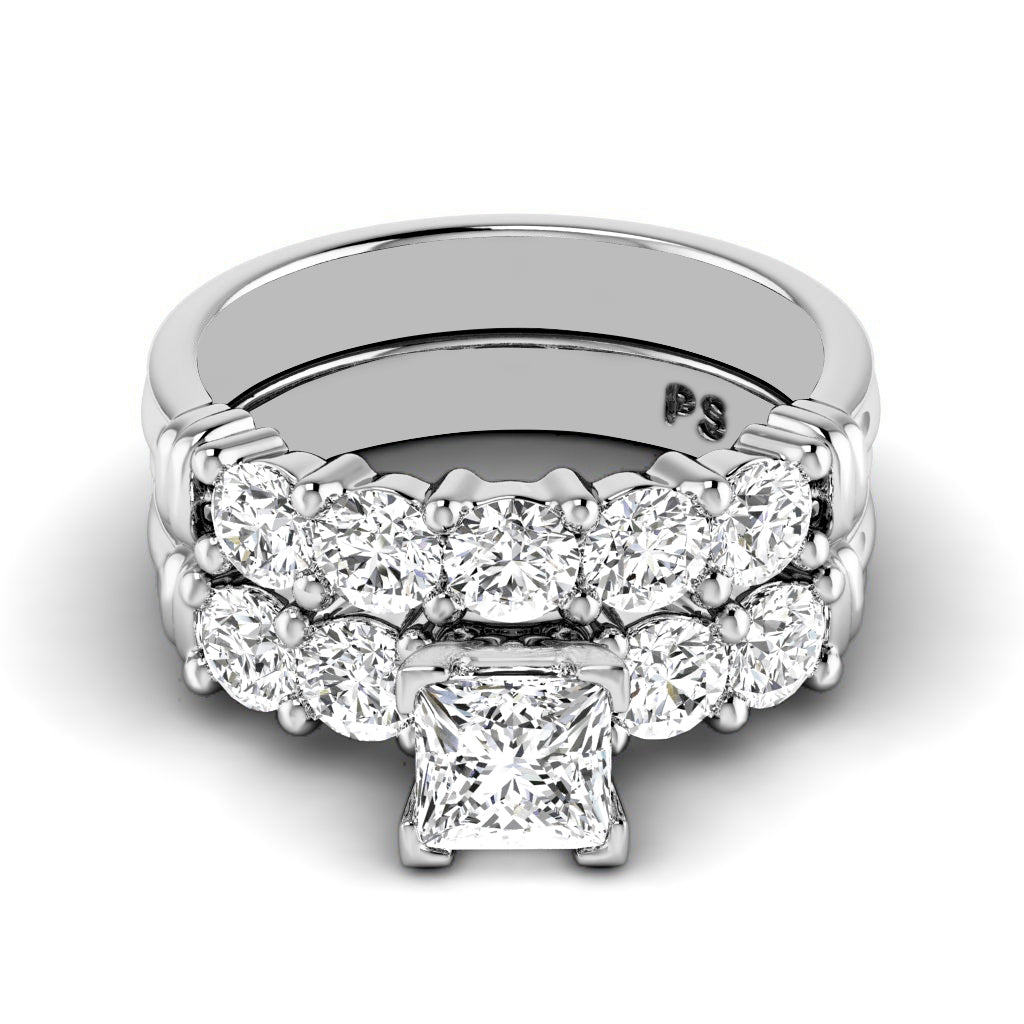 1.55-2.70 CT Round & Princess Cut Diamonds - Bridal Set