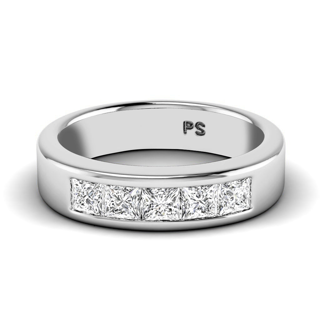 1.00 CT Princess Cut Diamonds - Mens Wedding Bands