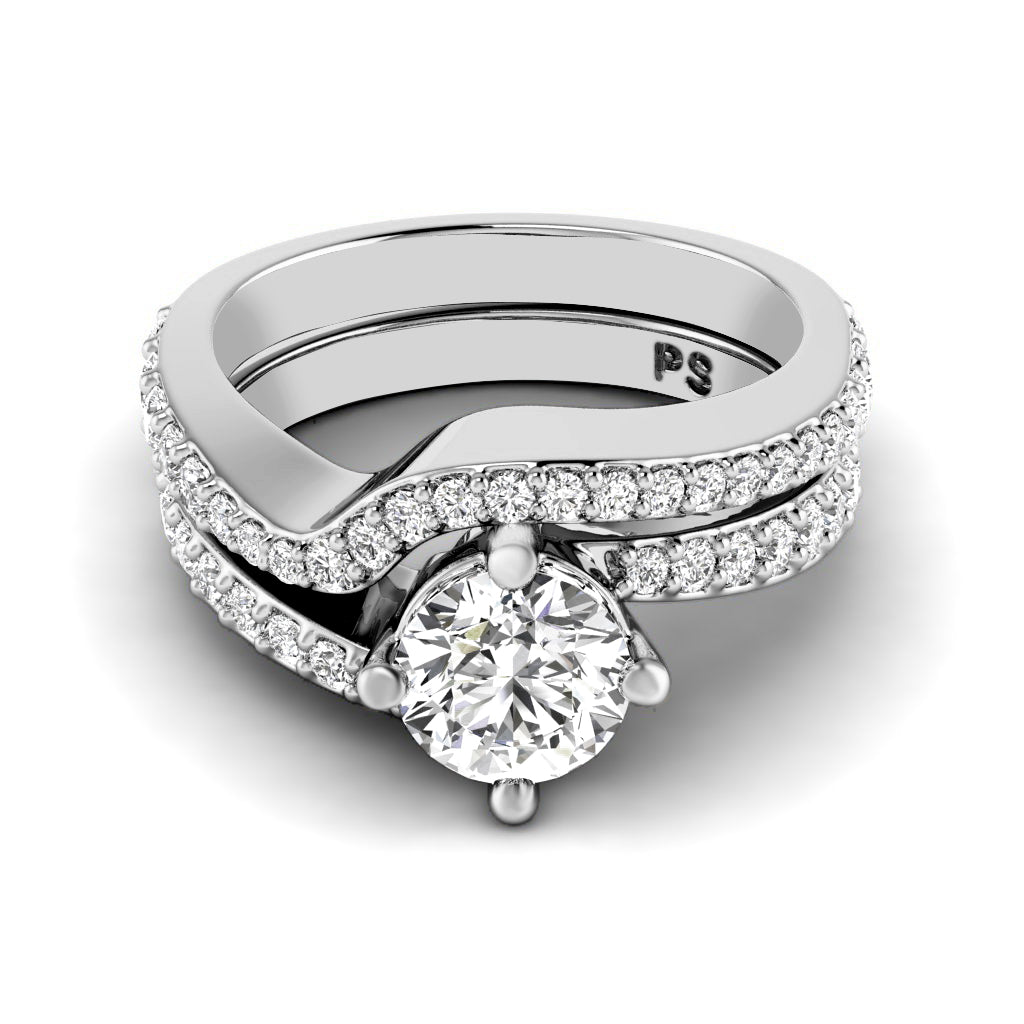 1.05-2.20 CT Round Cut Diamonds - Bridal Set