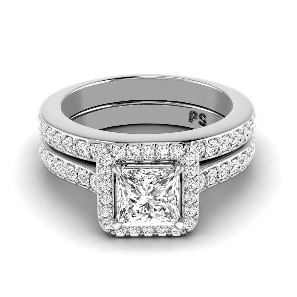 1.05-2.20 CT Round &amp; Princess Cut Diamonds - Bridal Set