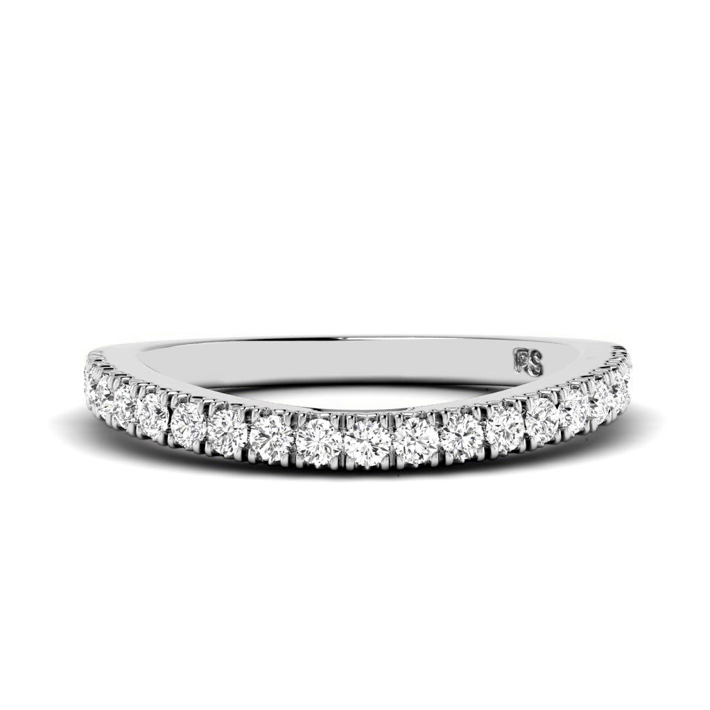 Exquisite 0.30 CT Round Cut Diamonds - Wedding Band in 14KT White Gold