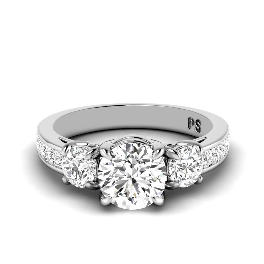 1.25-6.75 CT Round Cut Lab Grown Diamonds - Engagement Ring