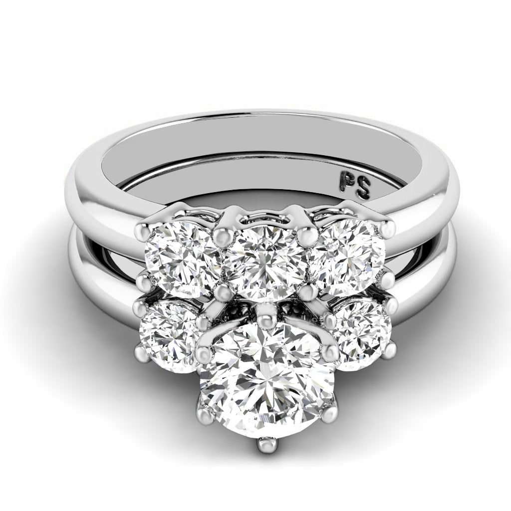 1.35-2.50 CT Round Cut Natural Diamonds - Bridal Set