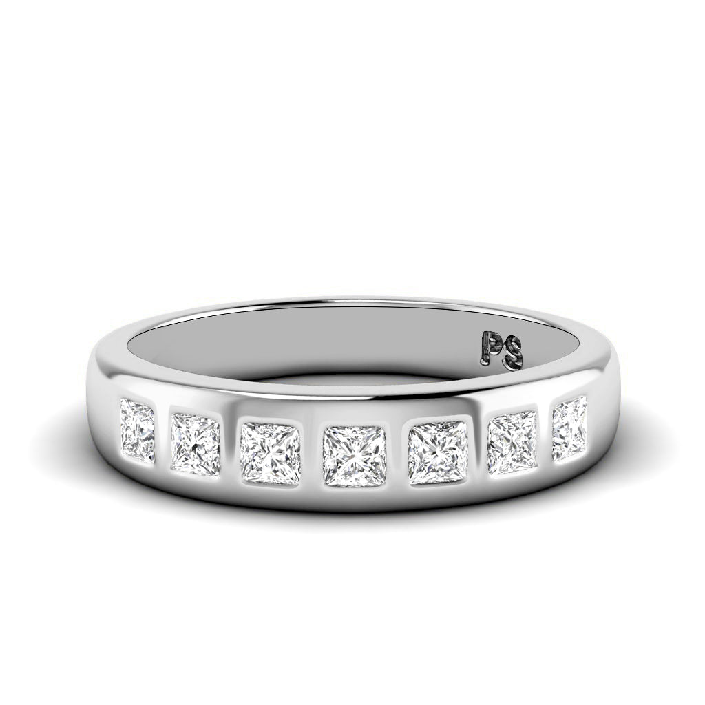 0.65 CT Princess Cut Diamonds - Wedding Band