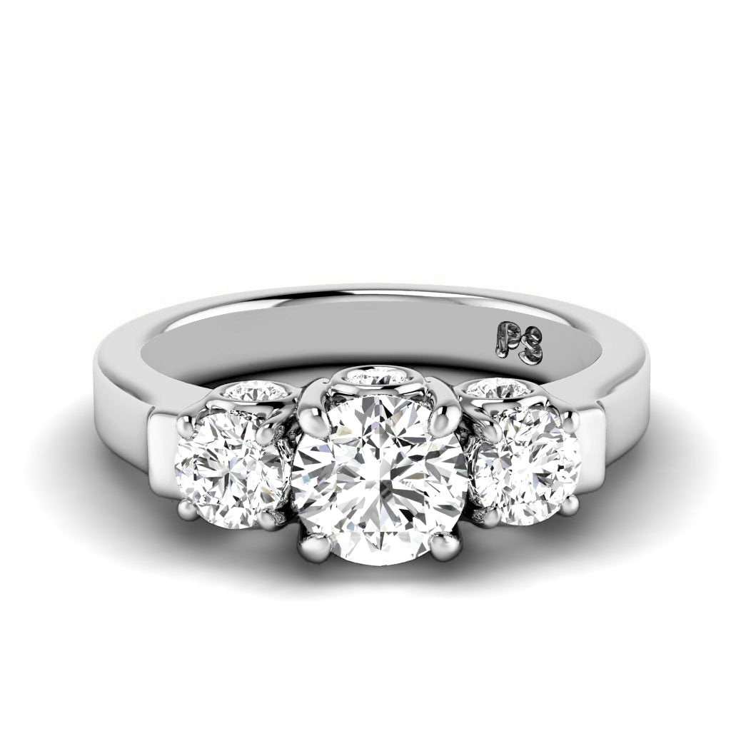 1.55 CT Round Cut Diamonds - Three Stone Ring