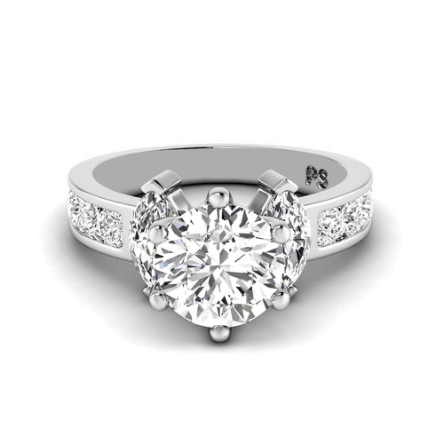 1.35-3.85 CT Round & Marquise Cut Lab Grown Diamonds - Engagement Ring
