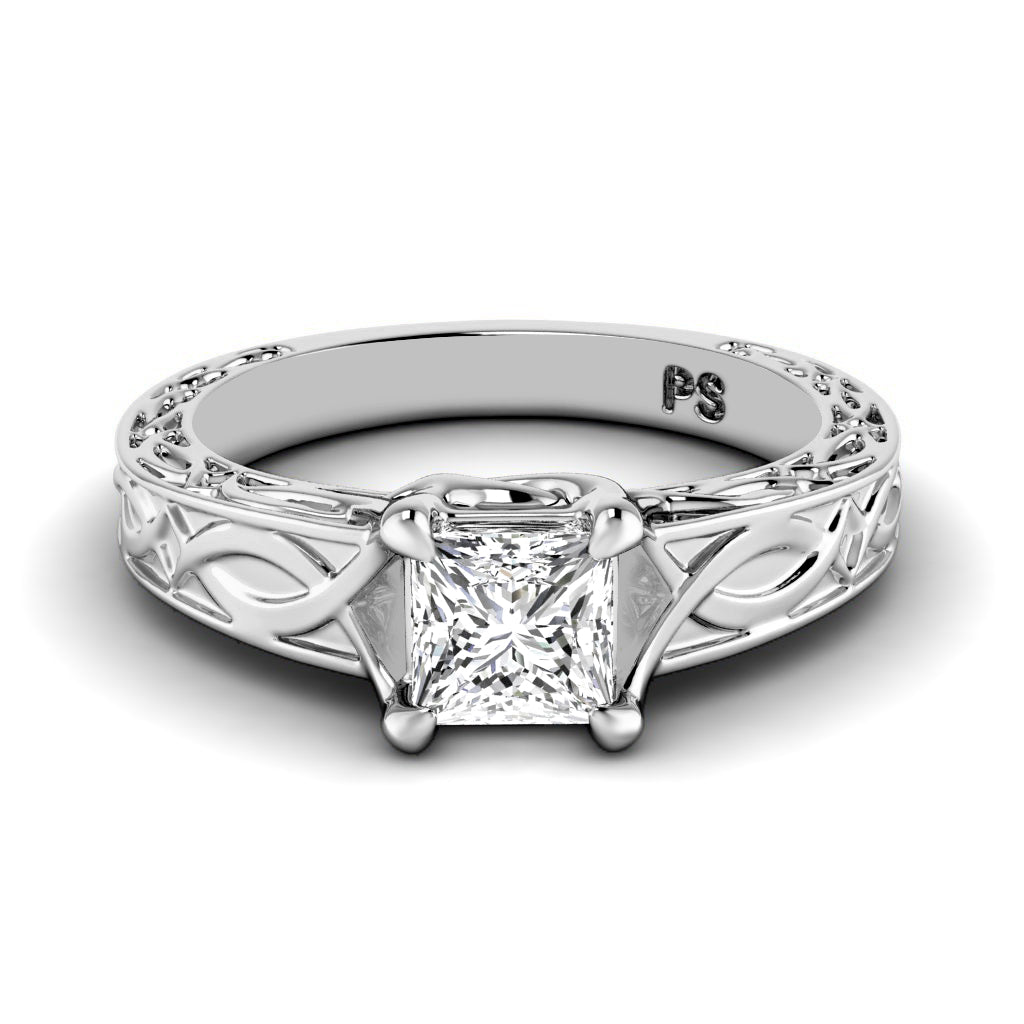 0.50-3.00 CT Princess Cut Lab Grown Diamonds - Solitaire Ring