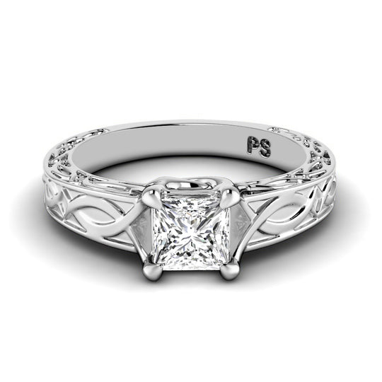 0.50-3.00 CT Princess Cut Lab Grown Diamonds - Solitaire Ring