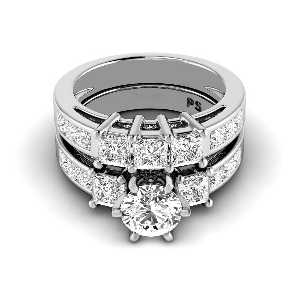 2.45-7.95 CT Princess Cut Diamonds - Bridal Set