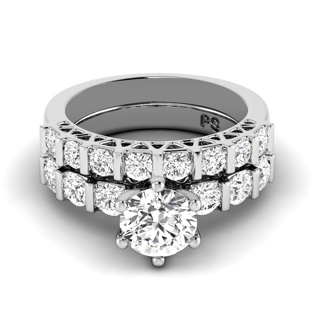 1.45-2.60 CT Round Cut Natural Diamonds - Bridal Set