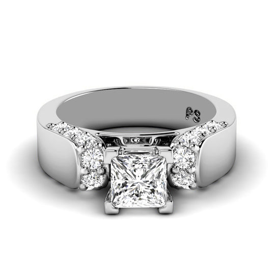 1.15-3.65 CT Round & Princess Cut Lab Grown Diamonds - Engagement Ring