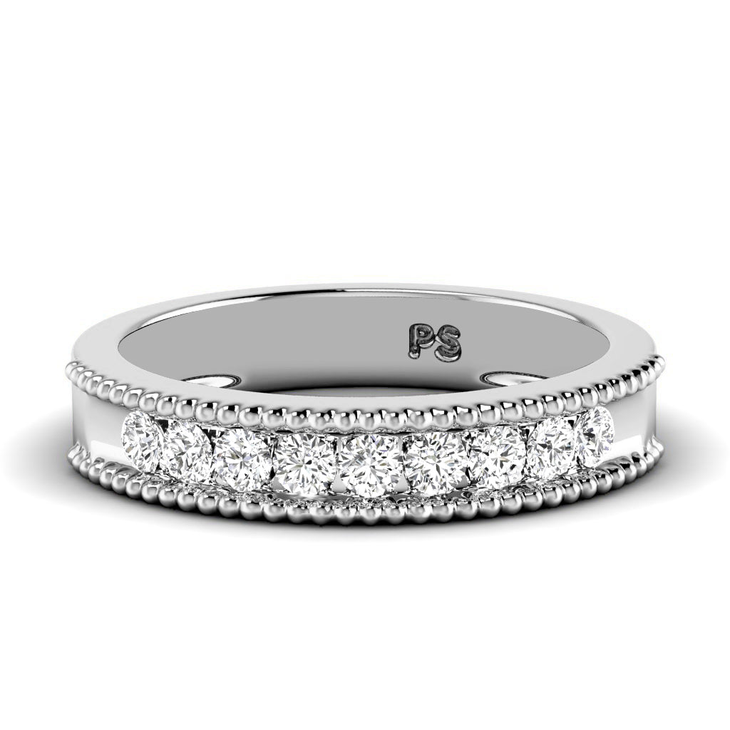 0.45 CT Round Cut Lab Grown Diamonds - Wedding Band