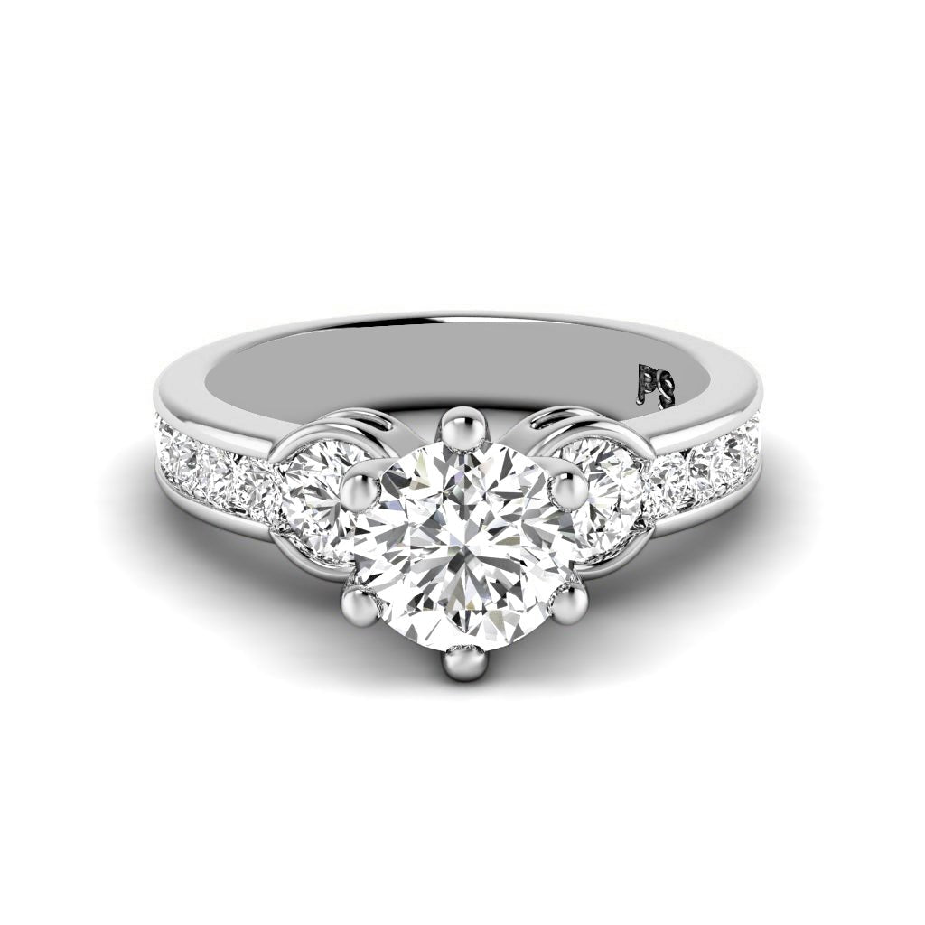 1.35-6.85 CT Round Cut Diamonds - Engagement Ring