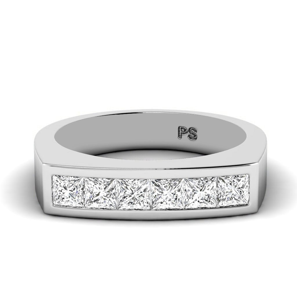 1.00 CT Princess Cut Lab Grown Diamonds - Mens Wedding Band - Primestyle.com