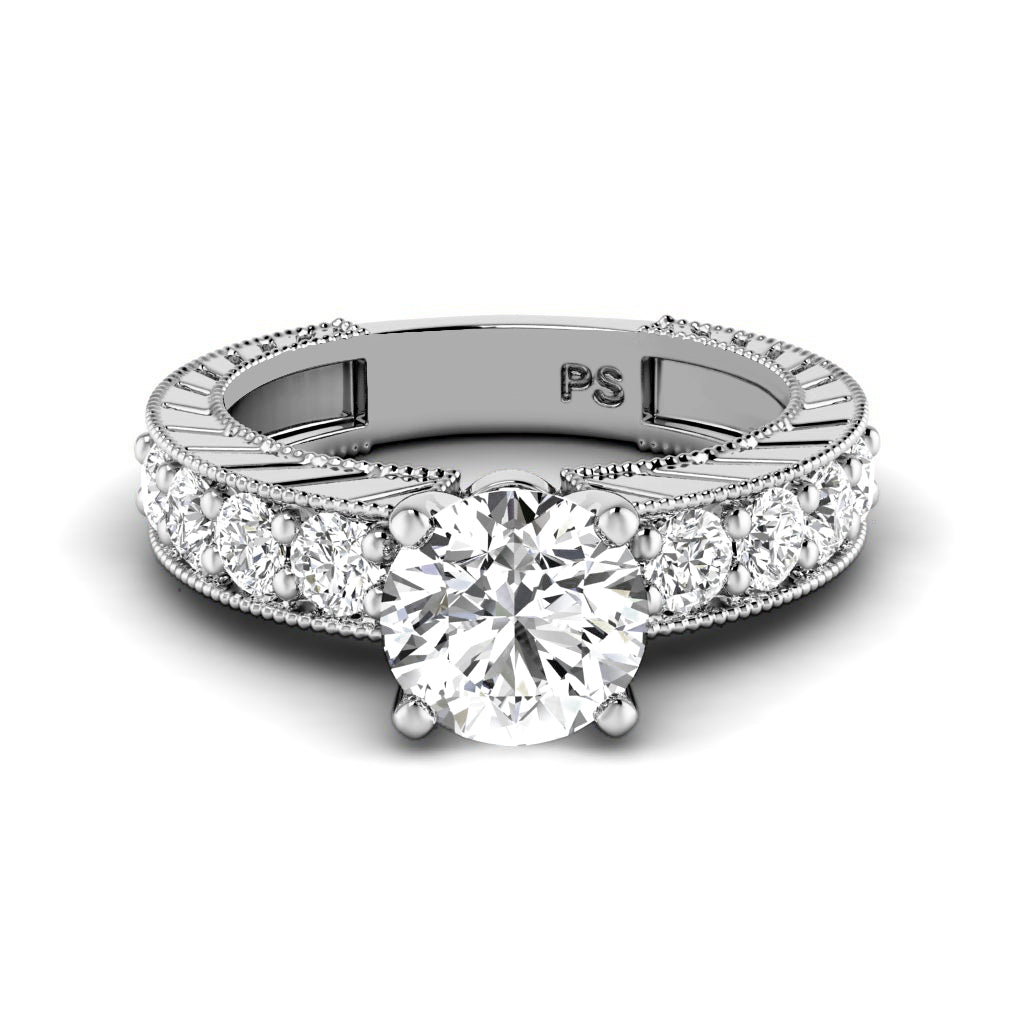 1.20-2.35 CT Princess & Round Cut Natural Diamonds - Engagement Ring